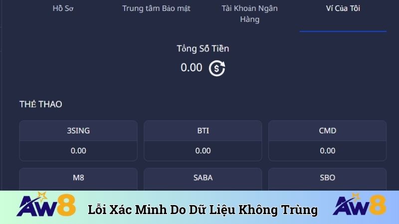 Lỗi xác minh do thông tin không trùng khớp